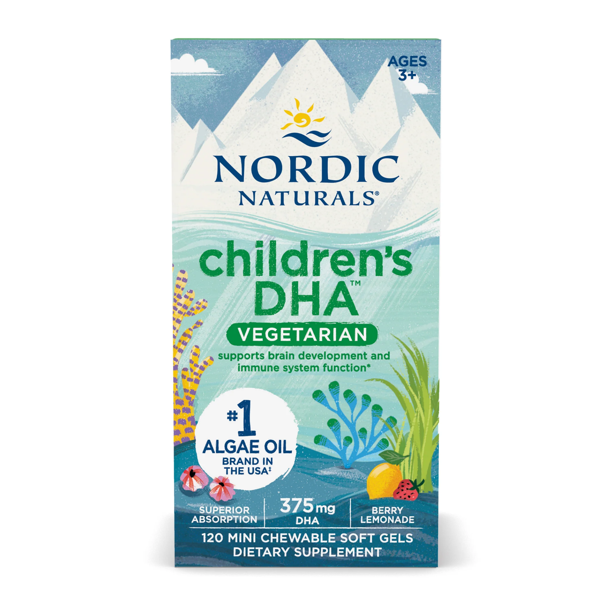Children's DHA Vegetarian, 375mg Berry Lemonade - 120 chewables